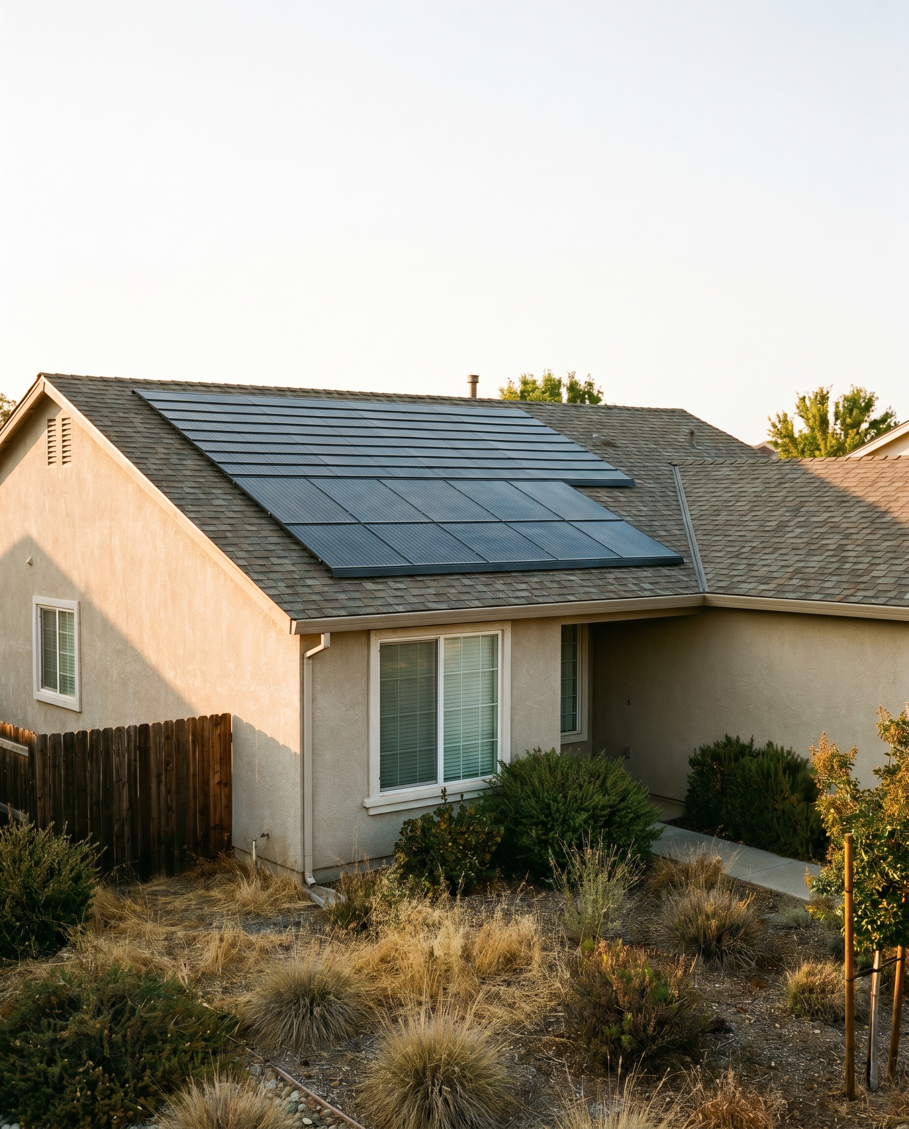 GAF Energy Timberline Solar installation on a Roseville suburban home.